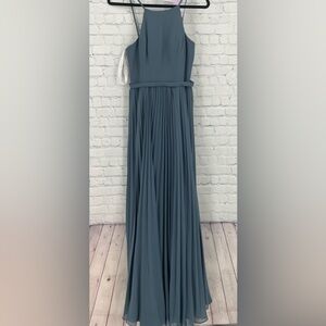 Azazie Unaltered Twilight Blue A4 Bridesmaid Wedding Guest Full Length Dress